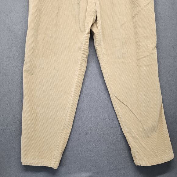LL Bean Corduroy Pants Womens 20 Beige Tan Pleated Taper Vintage Made in USA - Picture 14 of 15